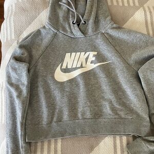 Nike Women's Heather Gray Logo Sweater